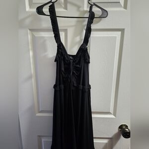 FIRM NWOT Foxblood L Black Miranda Midi Dress